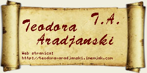 Teodora Arađanski vizit kartica